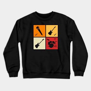 Singer Guitarist Musician Colorfull Squares Crewneck Sweatshirt